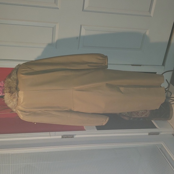 💘🖤💘 KENNETH COLE BLACK LABEL NY LEATHER SHEARLING LAMB TAN COAT JACKET - Picture 5 of 12